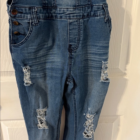 Roma Studio Distressed Denim Overalls Juniors XL - Picture 4 of 10